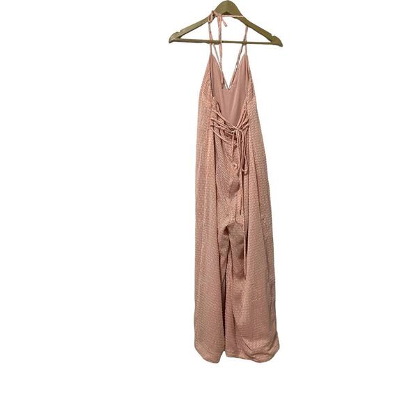 House Of Harlow 1960 x Revolve Small Paola Light Pink Cropped Wide Leg Jumpsuit - Picture 3 of 6